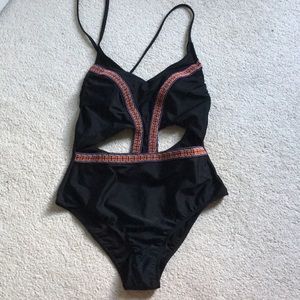 Black one piece swimsuit